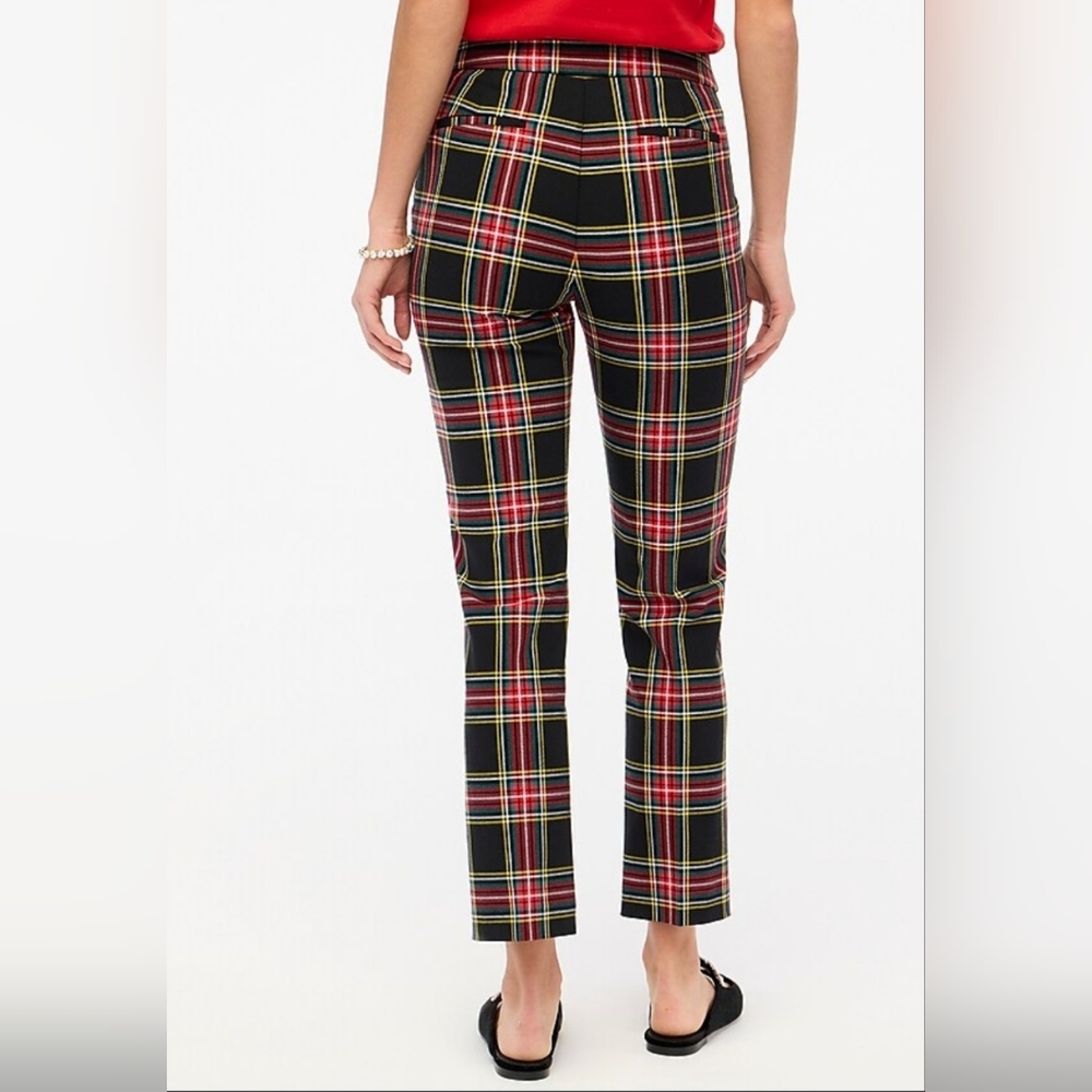 Plaid Trousers with Red and Yellow Accents